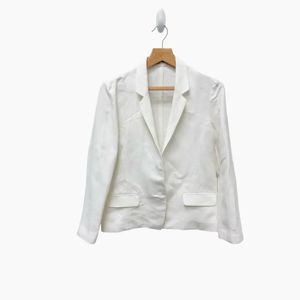 Nili Lotan 100% Linen‎ Blazer Jacket White Women’s Size 8
